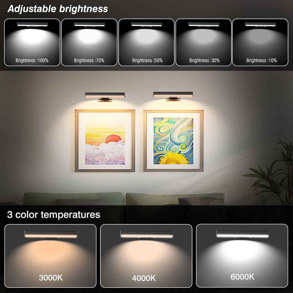 Wireless Picture Light with Remote,Battery Operated Wall Sconces