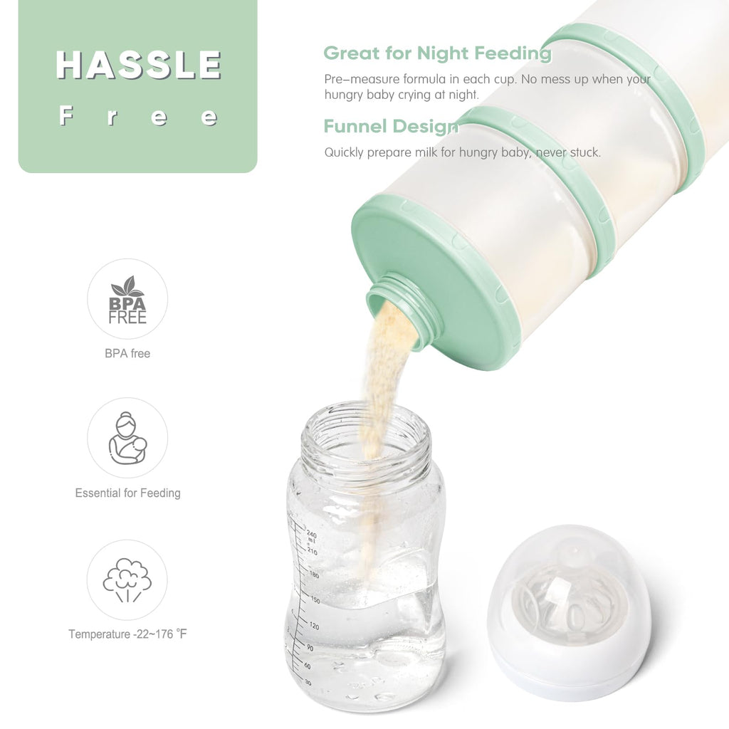 Stackable Formula Dispenser Portable: Milk Powder Container to go