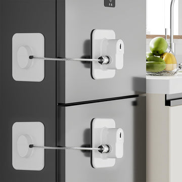Refrigerator Lock with Keys 2 Pack, Fridge Locks for Kids