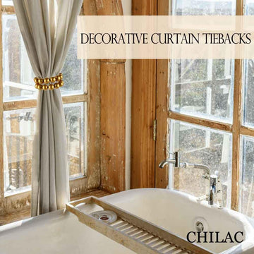 Magnetic Curtain Tiebacks: Boho Curtain Holdbacks Wooden Bead Drape Ties Farmhouse Curtain Ties Bedroom Office