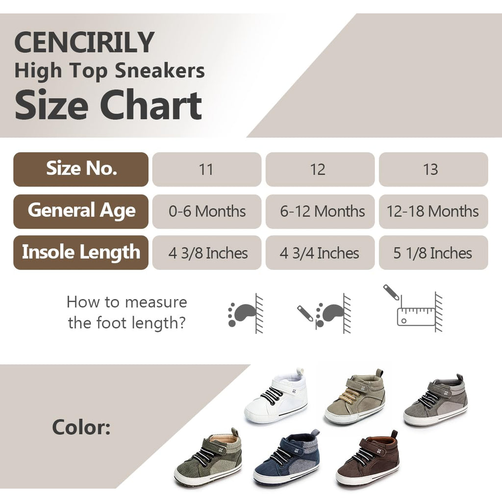 Baby Boys Girls High Top Sneakers Soft Soles Anti Skid Infant Ankle Shoes Toddler Prewalker First Walking Crib Shoes