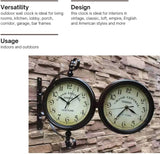 Vintage Double Sided Wall Clock Industrial Wall Clock for Outdoor Decorative Art Antique Decor Office Silent Kitchen Watches Steampunk...
