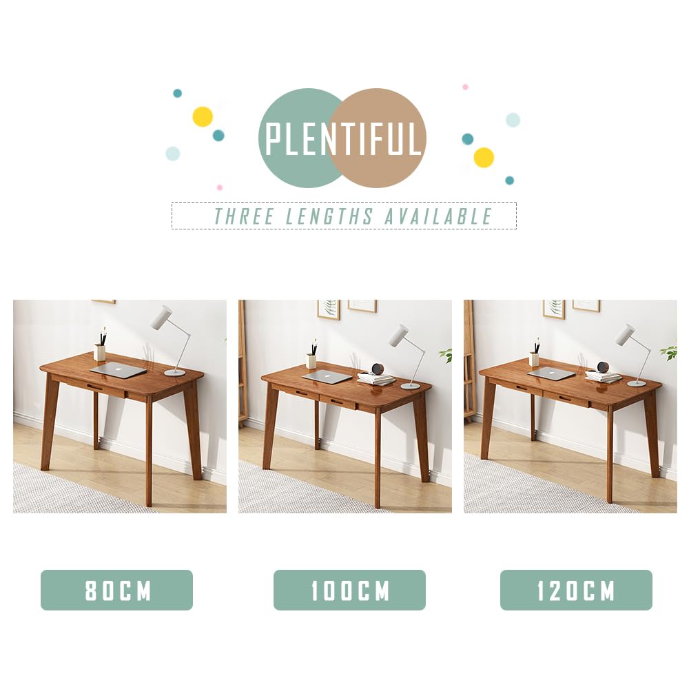 Solid Wood Writing Desk - Home Office Laptop Computer Table, Walnut