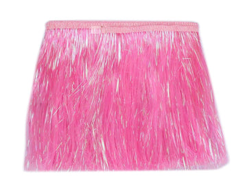 8" Wide Tinsel Fringe Trim Garland - Dance Costume Trimming With Shiny Foil Effect for Party Decor (5 Yards, Pink)
