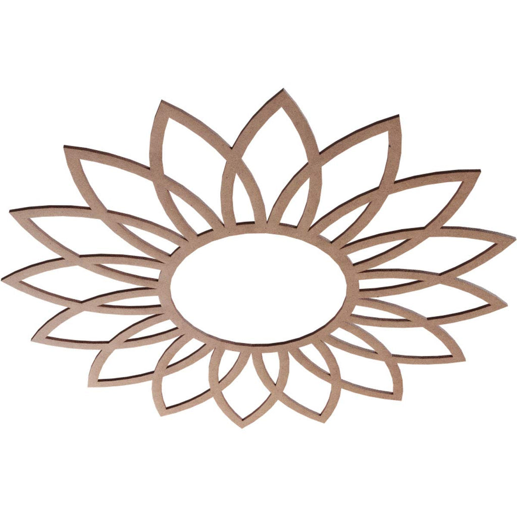 34"OD x 11 7/8"ID x 3/8"T Daisy Wood Fretwork Pierced Ceiling Medallion, Wood (Paint Grade)