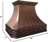 Copper Wall Mount Range Hood Baffle Filters