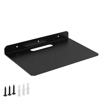 Small Floating Shelf, Wall Shelf, Metal Floating Shelves for Echo, Cameras, Small Speaker, Wall Shelves (Black 1pcs