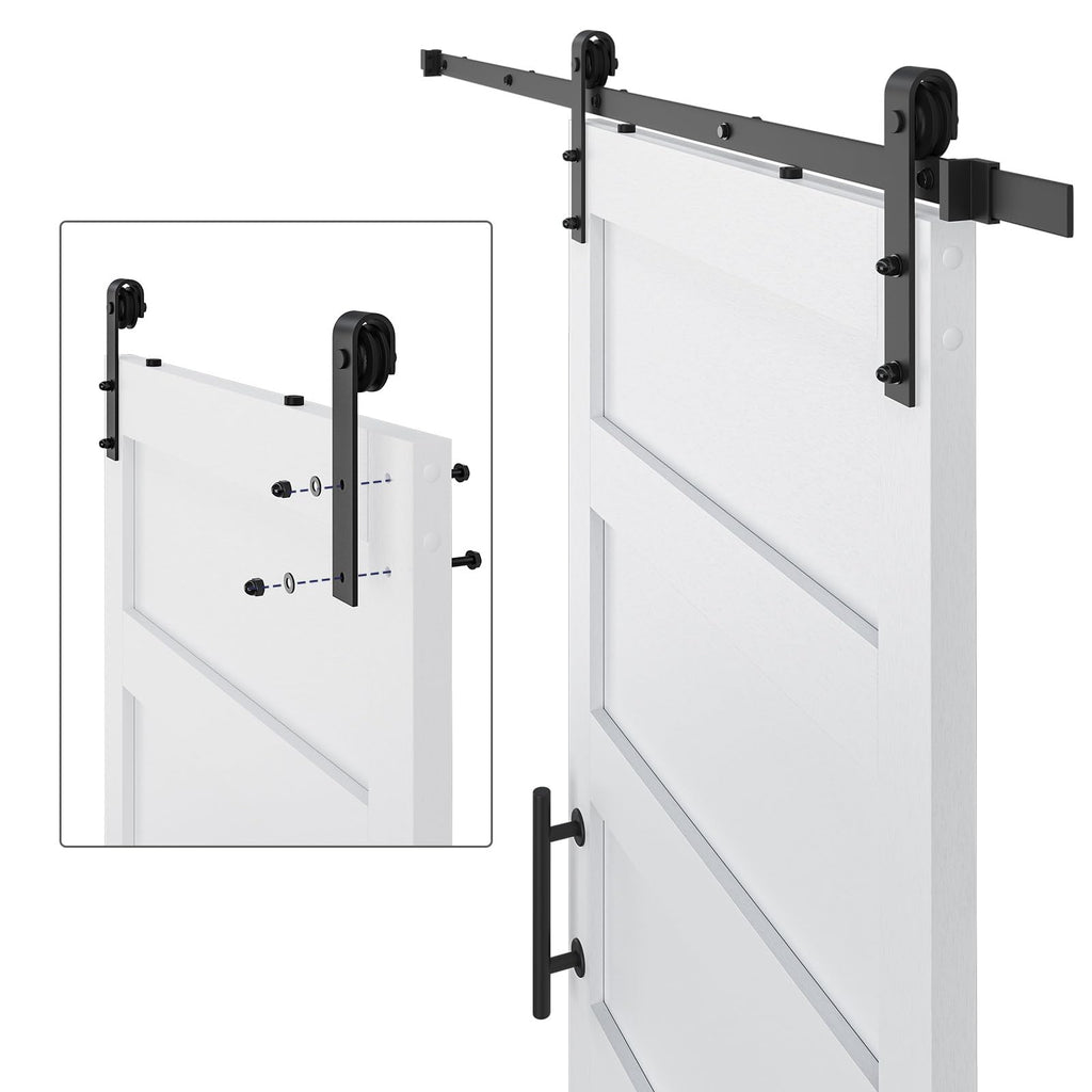 30in x 84in Sliding Barn Door 5 Panel with Water-Proof PVC Surface