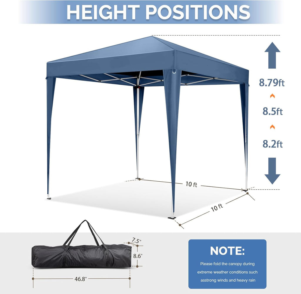 10x10 Pop Up Canopy Tent with Sidewalls, Outdoor Gazebo Canopy Tent