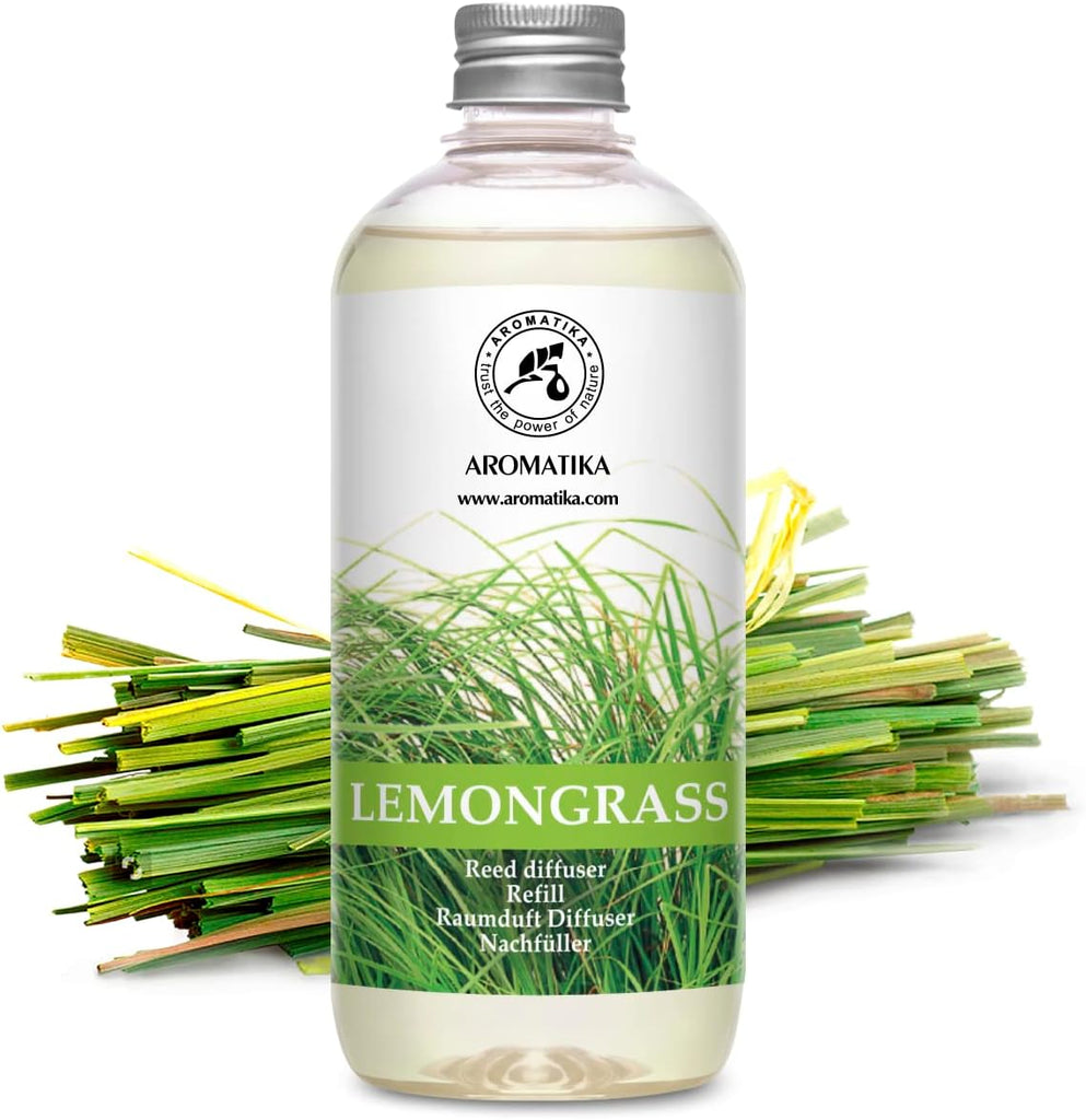 Lemongrass Reed Diffuser Refill, Natural Essential Lemongrass Oil 17 Fl Oz - Fresh & Long Lasting Fragrance - Reed - Set of 169