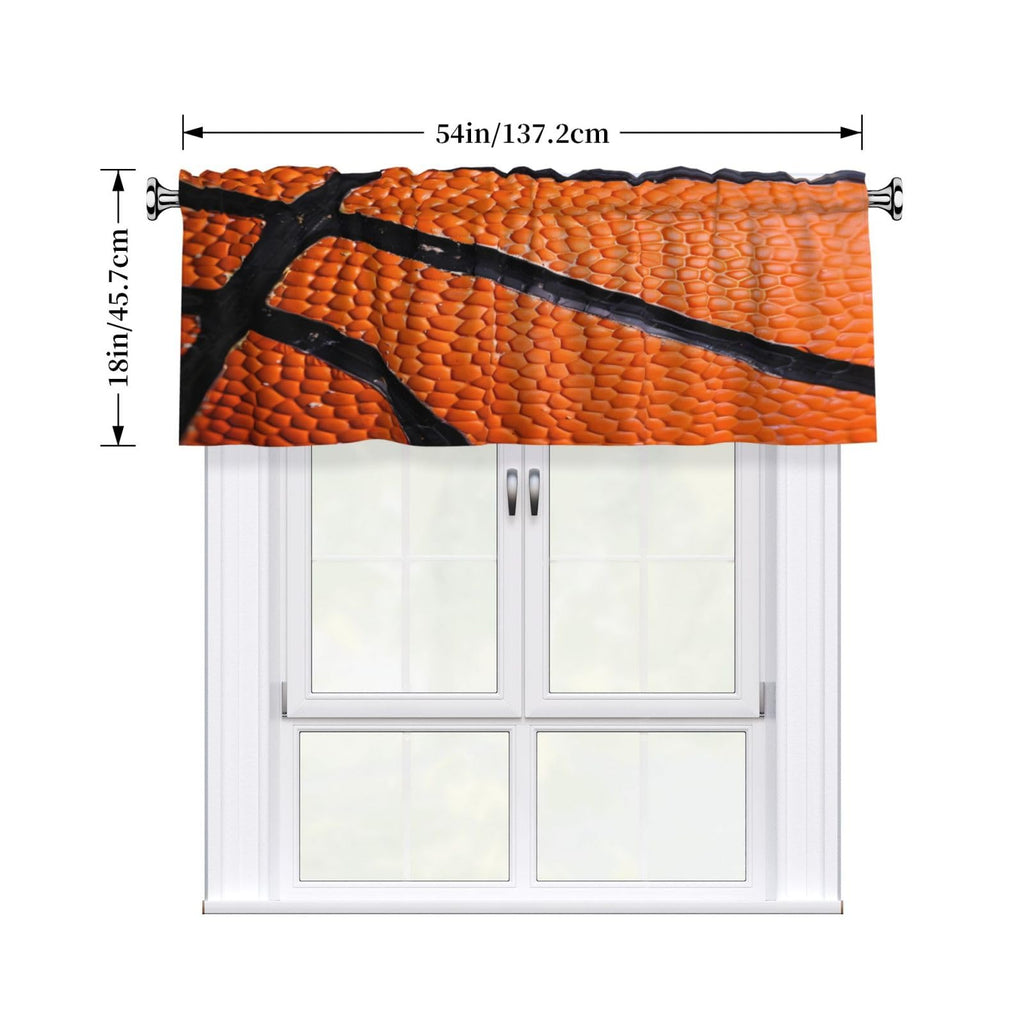Valance for Windows Basketball Lace Rod Pocket Window Treatment Valances Short Curtains Living Room Bathroom, 54x18 in