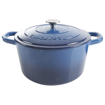Artisan 7-Quart Round Enameled Cast Iron Dutch Oven - Sapphire Blue, Durable Heavy-Duty Cookware for Slow Cooking