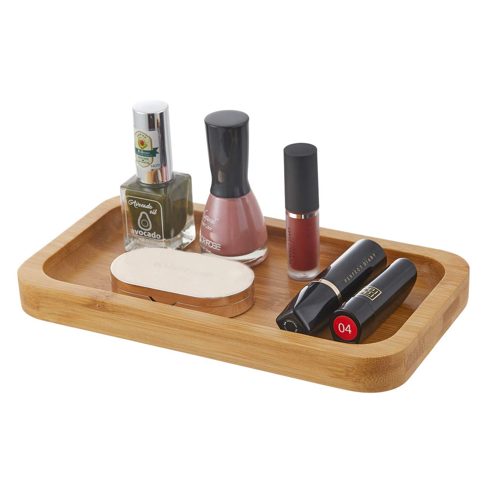 Glass Qtip Holder with Vanity Tray, Apothecary Jars Bathroom Accessories Bathroom Canisters Organizer Countertop Q