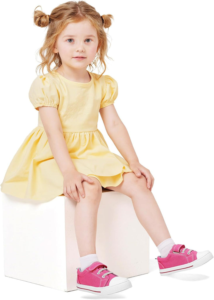 Toddler Shoes Boys Girls Canvas Sneakers with Single Hook&Loop
