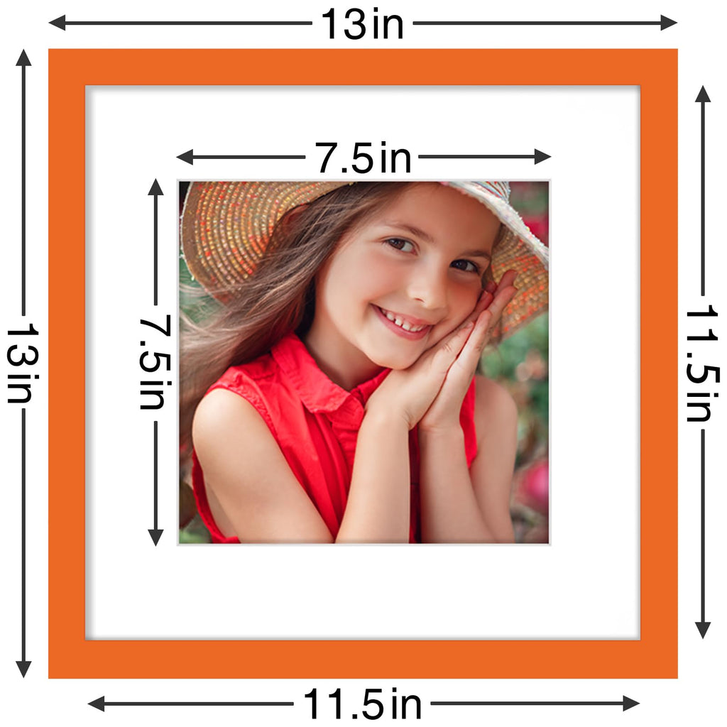 12x12 Picture Frames Set of 9 for Wall Mounting, Orange