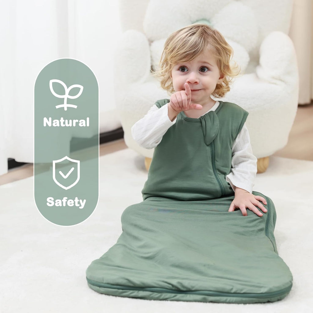 Unisex Rayon Made from Bamboo Sleep Sack with Way Zipper,2.5 Tog Baby Winter Sleep Sack (Dark Green, )