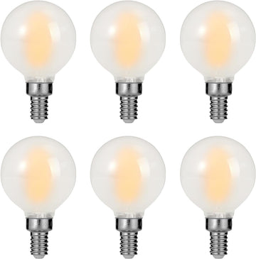E12 Led Bulb, G16.5 Globe Light Bulbs, 40 Watt Eq, Warm White 2700K, 6 Pack