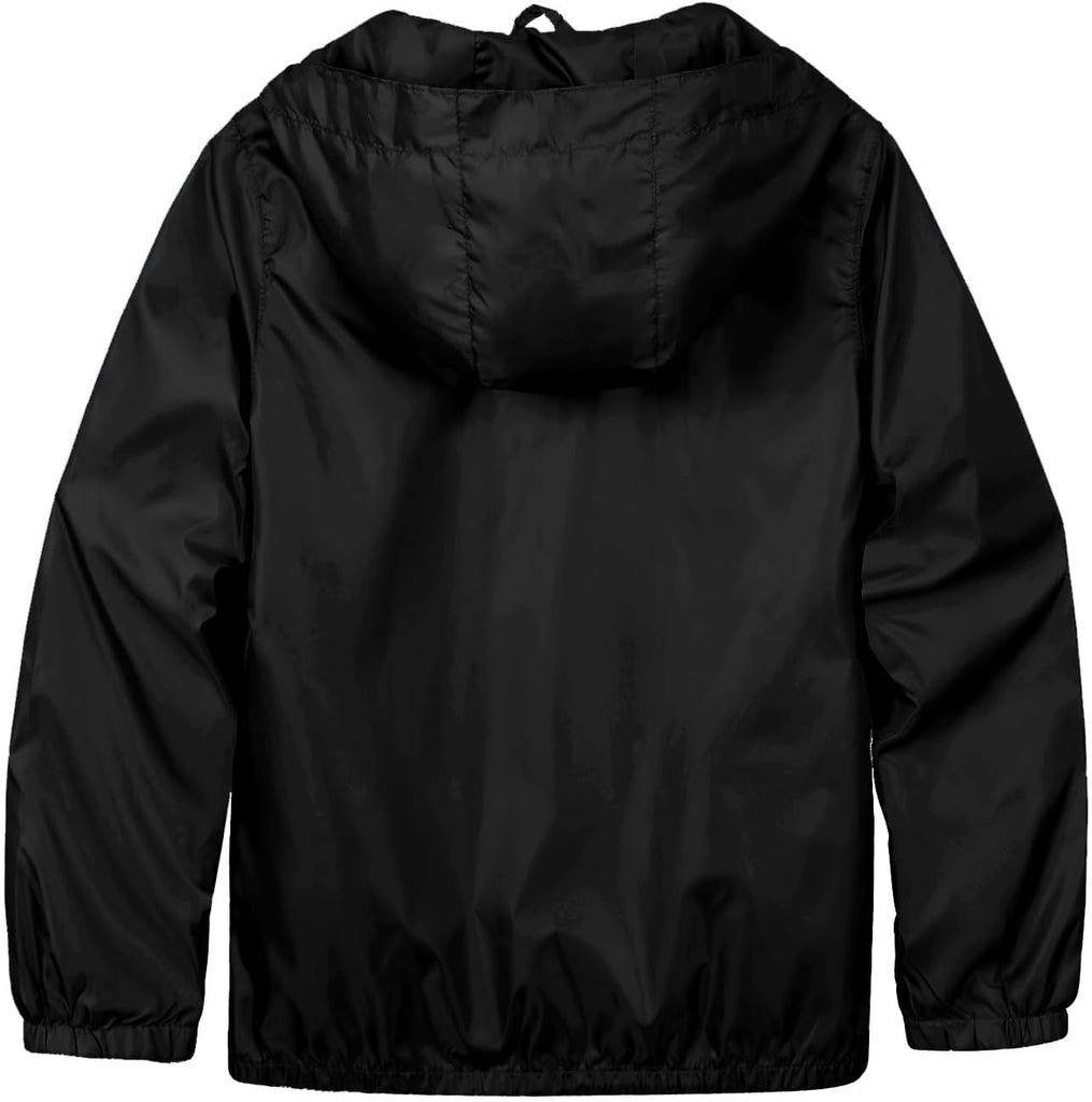 Boys Rain Jacket Lightweight Breathable Raincoat Waterproof Hooded Windbreaker For Kids