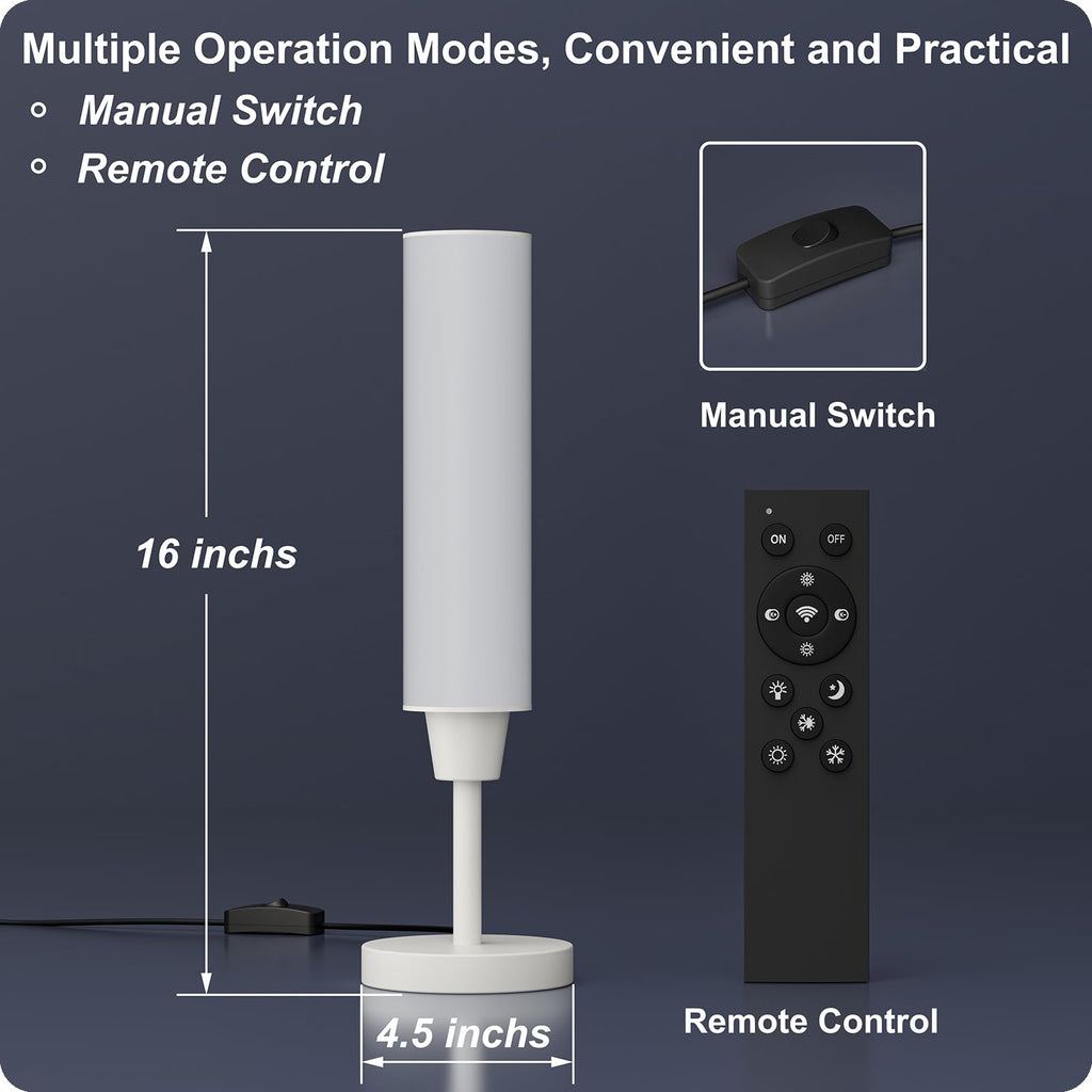 Table Lamp with Remote, White