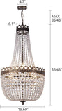 Crystal Chandelier Lights, 9 Lights French Empire Chandelier Lighting High Ceiling Hanging Pendant Light Fixture for Dining Living Room Foyer Kitchen Bedroom, Antique Bronze 19.69'' W A108-B08QY6K9SQ