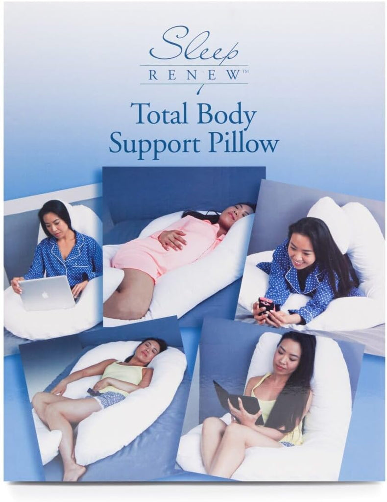 Total Body Support Pillow, U-Shaped Full Body Pillow for Side, Back & Stomach Sleepers, Over 11-Foot Wraparound