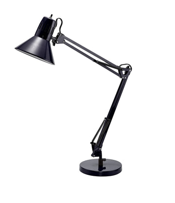 Office VLF100D Swing Arm Desk Lamp, Metal, 36" Reach with Multi-Joint Adjustment, Includes Replaceable LED Bulb