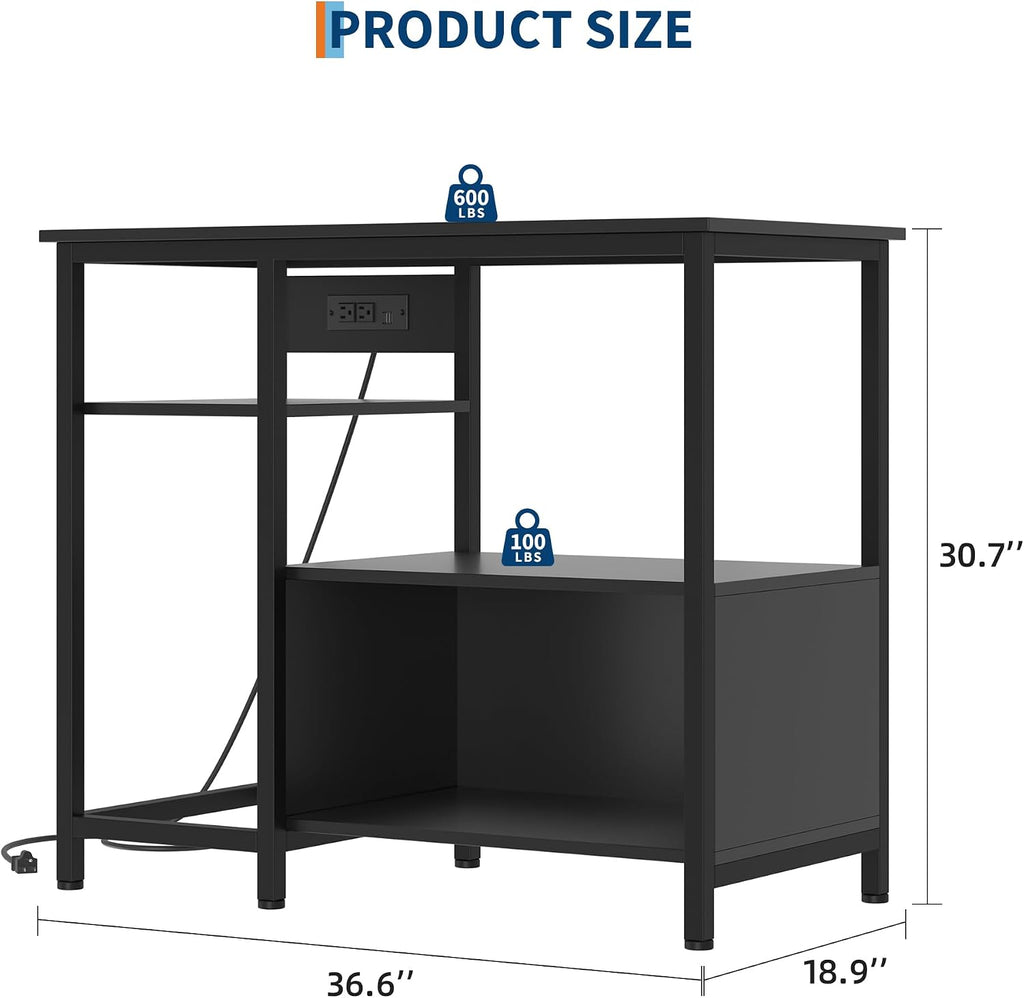 40-50 Gallon Aquarium Stand, Power Outlets, 4-Tier Open Storage