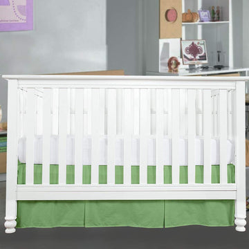 Crib Bed Skirt Pleated Crib Skirt Dust Ruffle, 100% Natural Cotton, Nursery Crib Toddler Bedding Skirts for Baby Boys