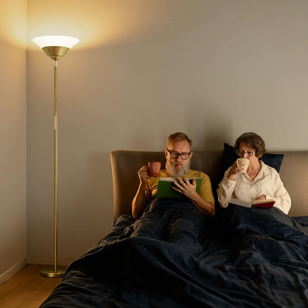 Torchiere Floor Lamp, 30W Dimmable LED Standing Lamp with Remote/Button Control, 1800Lm - 72in Bright