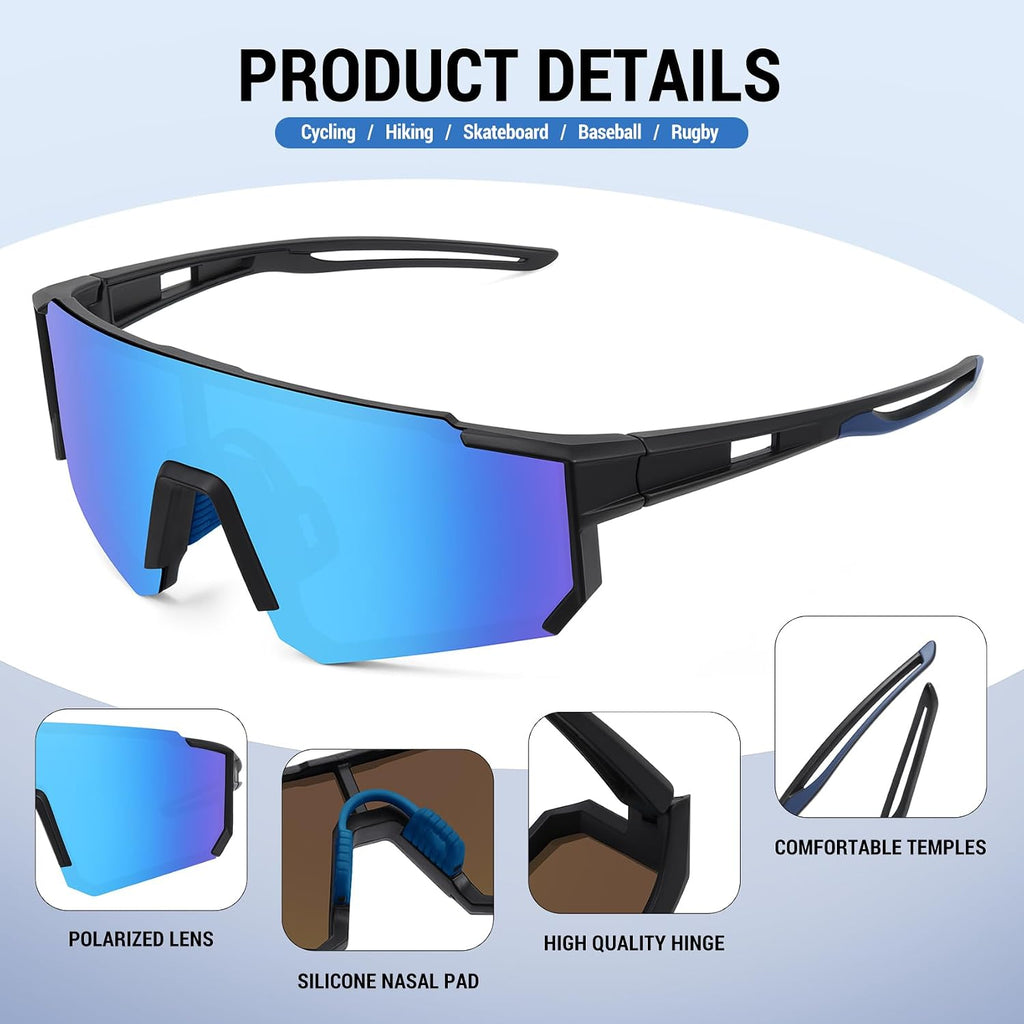 Polarized Youth Baseball Sunglasses for Boys Girls Sports Softball Cycling for Kids UV Protection