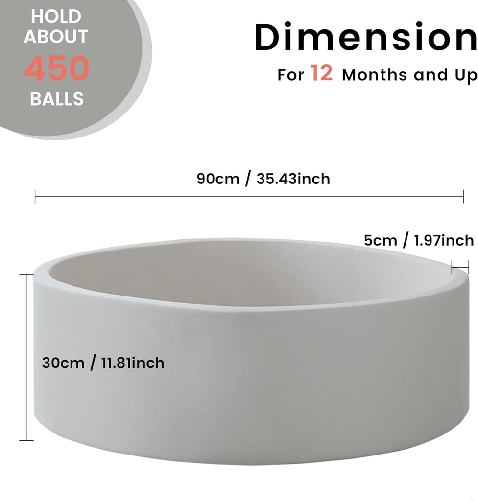 Ball Pit for Toddlers 35.43''x11.81 Baby Ball Pits Soft Memory Foam Ball Pit Round Kids Ball Pit Indoor Game Kids