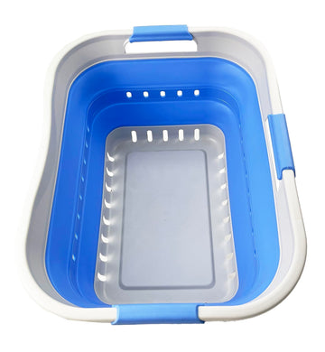 Collapsible Plastic Rectangular Laundry Basket - Foldable Pop Up Storage Container/Organizer - Portable Laundry