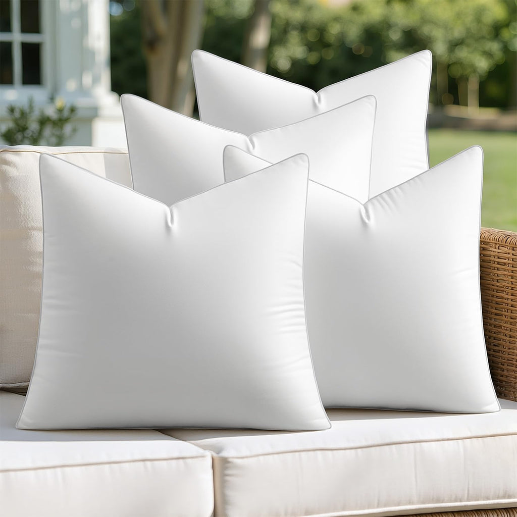 Pack of 4 18x18 Outdoor Square Pillow Inserts Sofa Garden