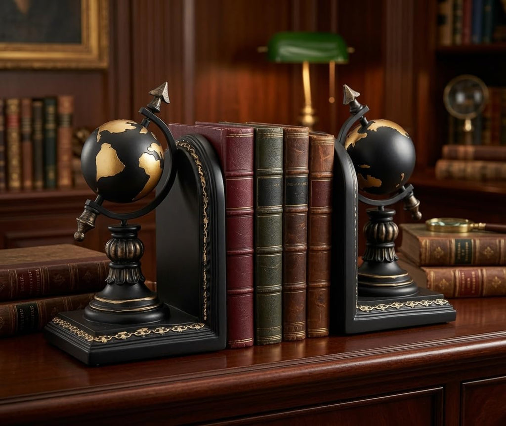 Globe Bookends, Armillary Sphere, Celestial, Arrow, Astronomy - Set of 2