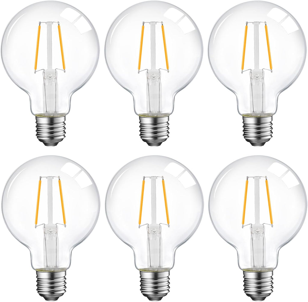 5W Dimmable G25 LED Globe Light Bulb, G25 LED Vintage Light Bulb, 60W Equivalent, 500Lumens, 2700K Soft White, E26