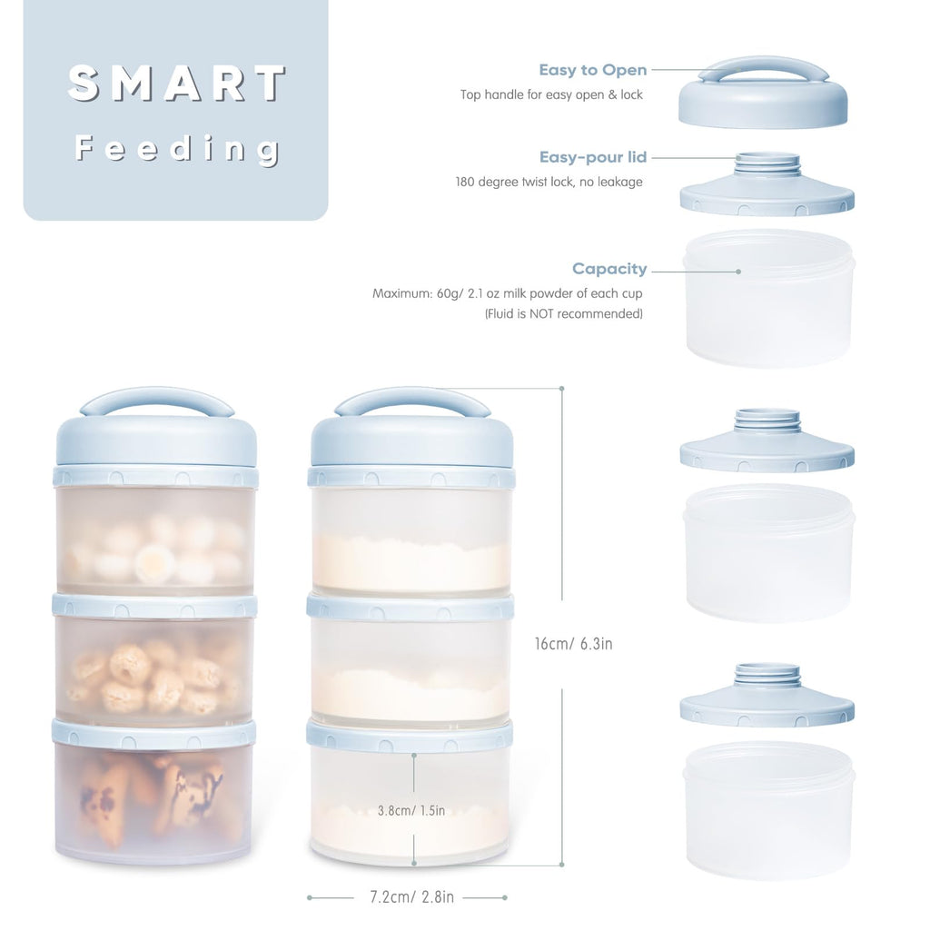 Stackable Formula Dispenser Portable: Milk Powder Container to go