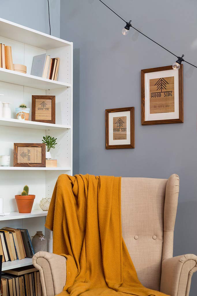Rustic Wooden Poster Picture Frame 18x24 - Natural Solid Eco Distressed Wood for Wall Mounting Photo Frame - Honey