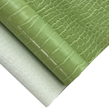 12" x 53" Glossy Embossed Crocodile Texture Faux Leather Roll Synthetic Leather Crafts Fabric for Wallets Keychains