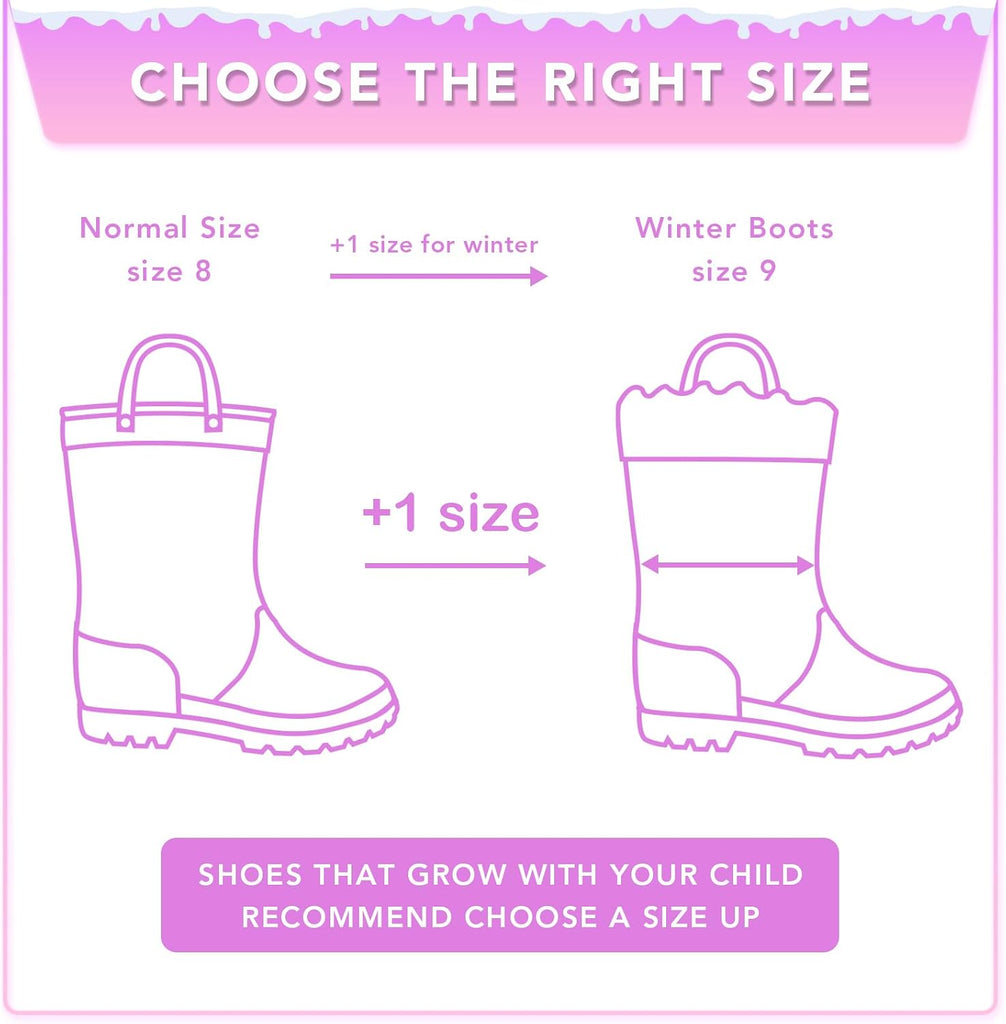 Kids Rain Boots with Removable Fleece Liners