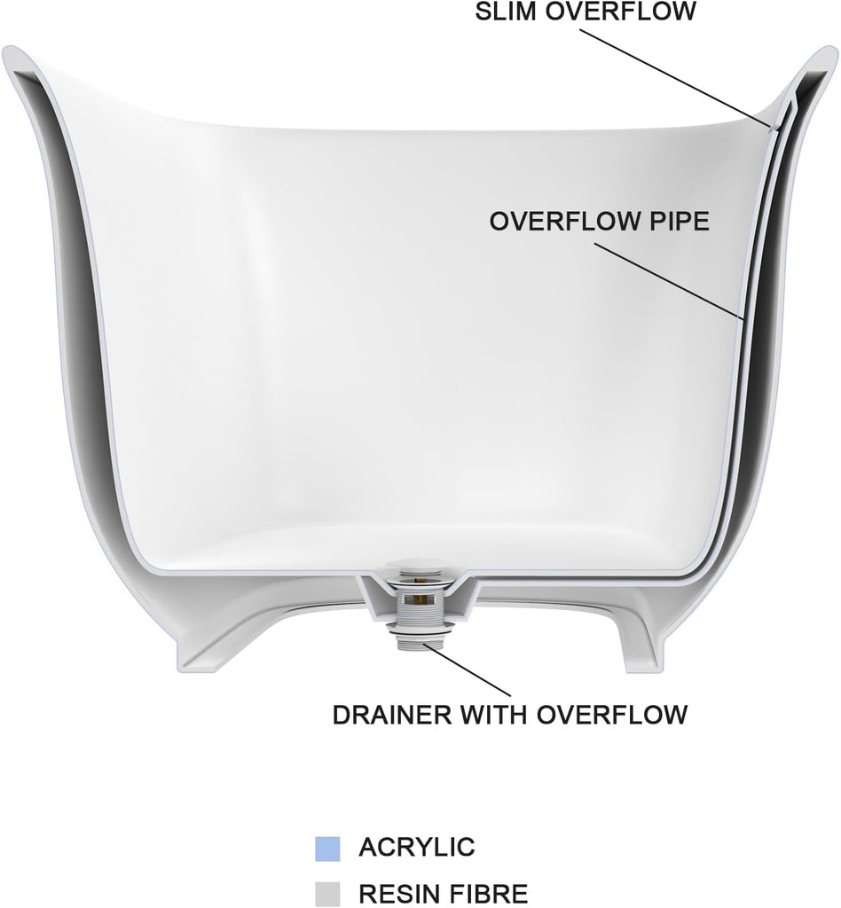 67" Acrylic Free Standing Tub, Stand Alone Tub, Freestanding Bathtub, Soaking Bathtub, cUPC Certified, PE(Glossy White)