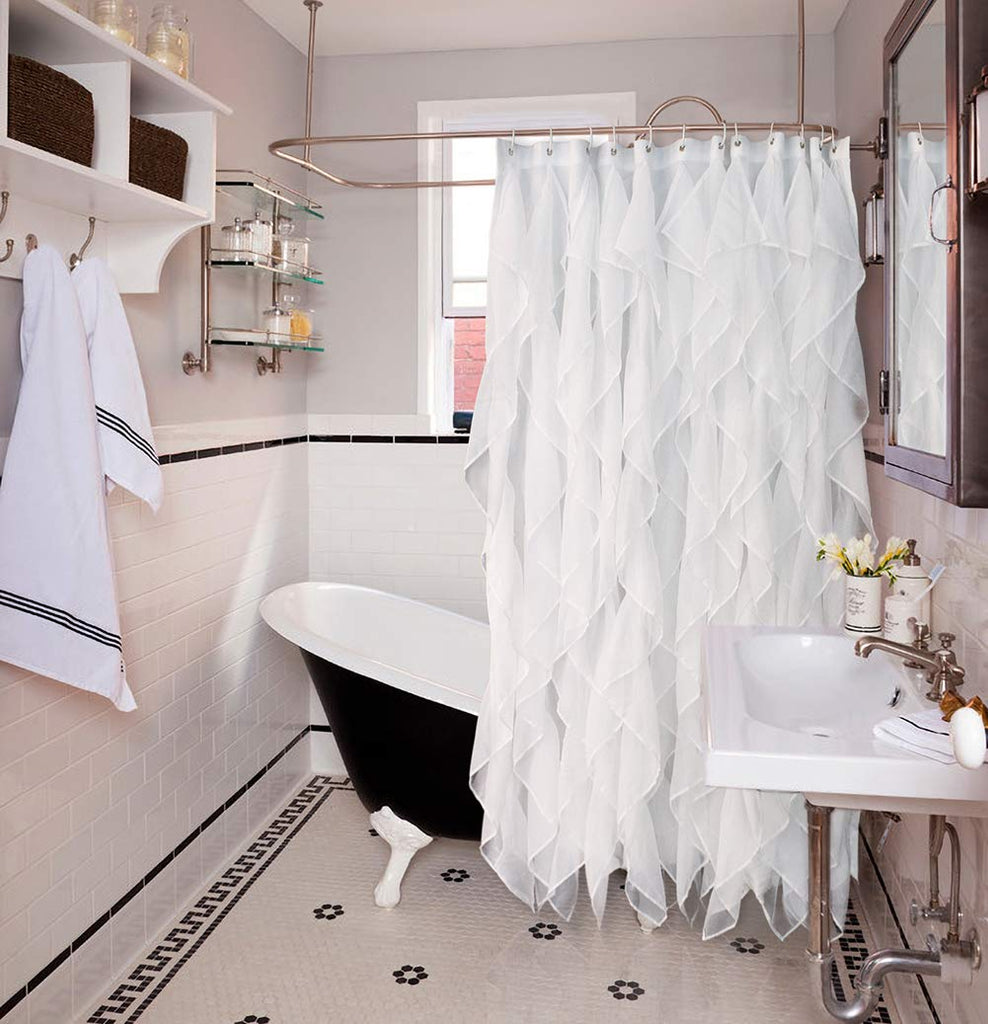 White Ruffle Sheer, 72in Long
