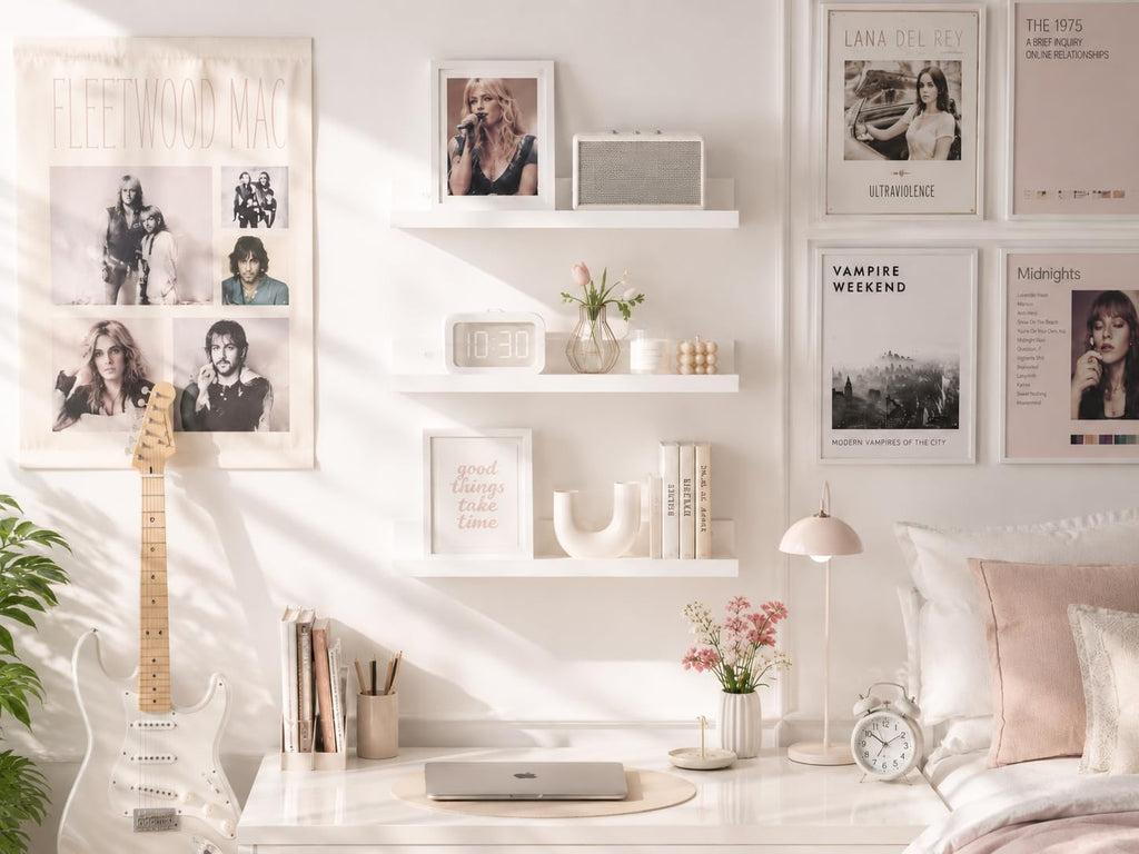 Floating Shelves for Wall Decor and Storage, White, 6Pcs 15.7''