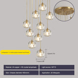 Crystal Chandelier _Light Fixture,All Copper Light Luxury Crystal Lamps Pendant Light,for Bedroom, Hallway, Bar Lighting,10 Heads Dome Plate A116-B0BZMJKSHY