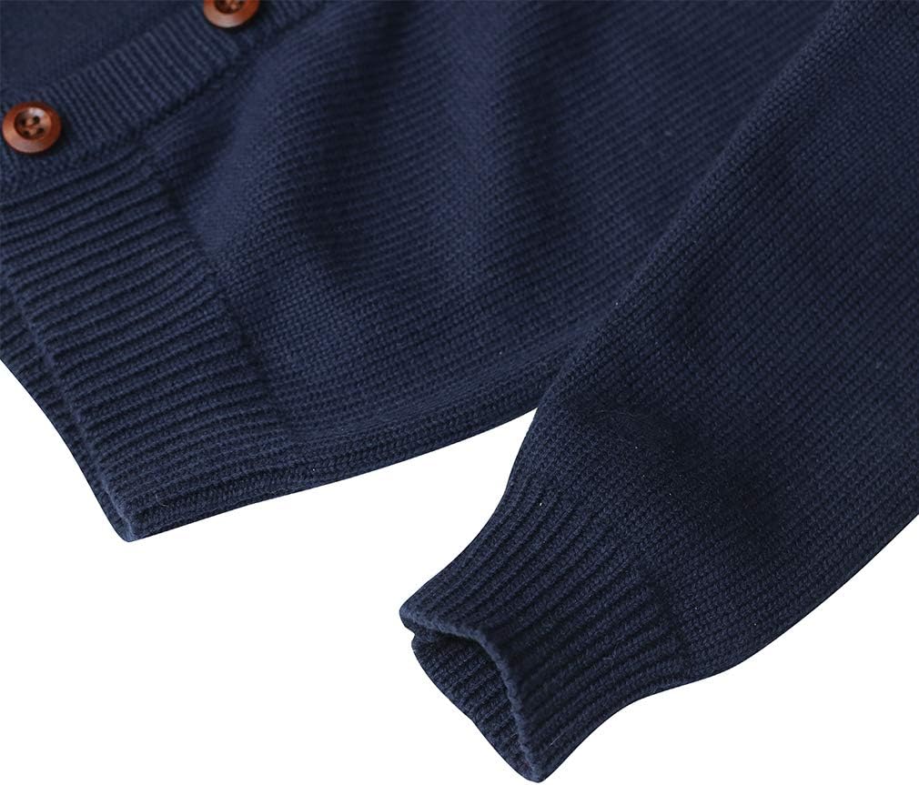 Toddler Knit Cardigan Sweaters Baby Boys Girls 100% Cotton Solid Color Basic Sweater