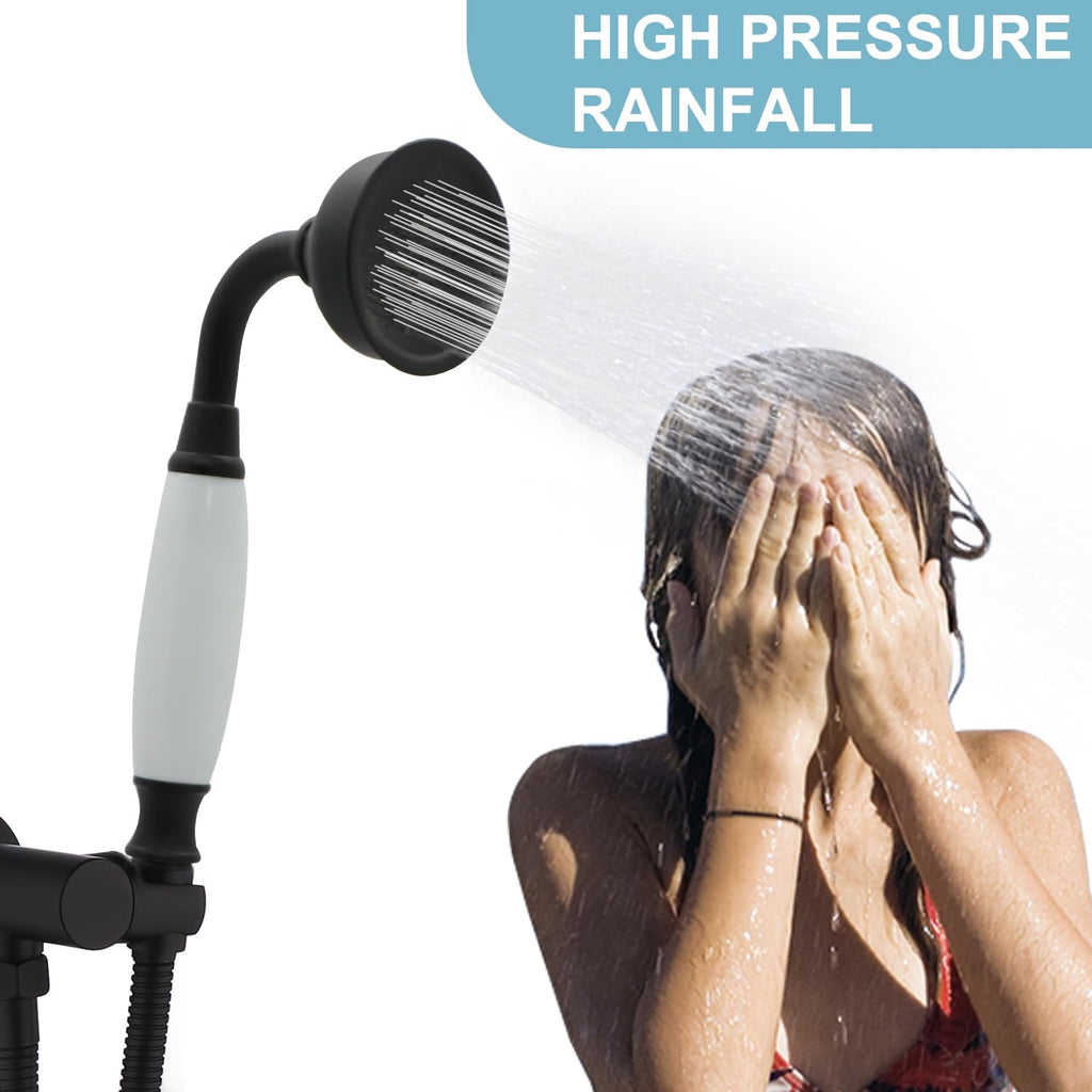 Vintage Handheld Shower Head with 59" Flexible Hose, Black