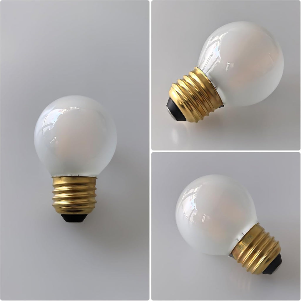 G16.5 E26 Dimmable LED Filament Globe Bulb, 2W/25W Equivalent 2700K Warm White Frosted Glass, Ideal for Decorative