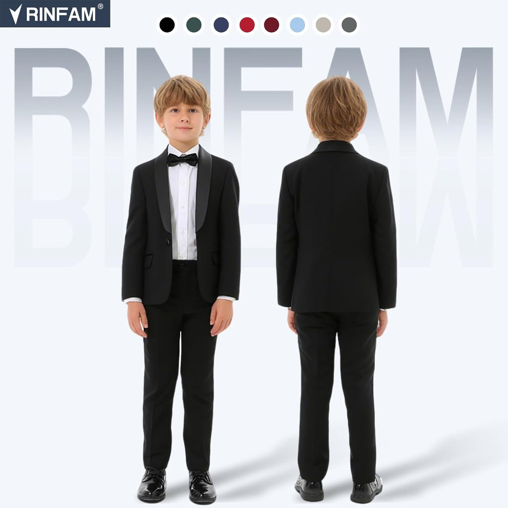 Boys Tuxedo Suit Set 6 Pcs Kid Suit for Kids Formal Outfit