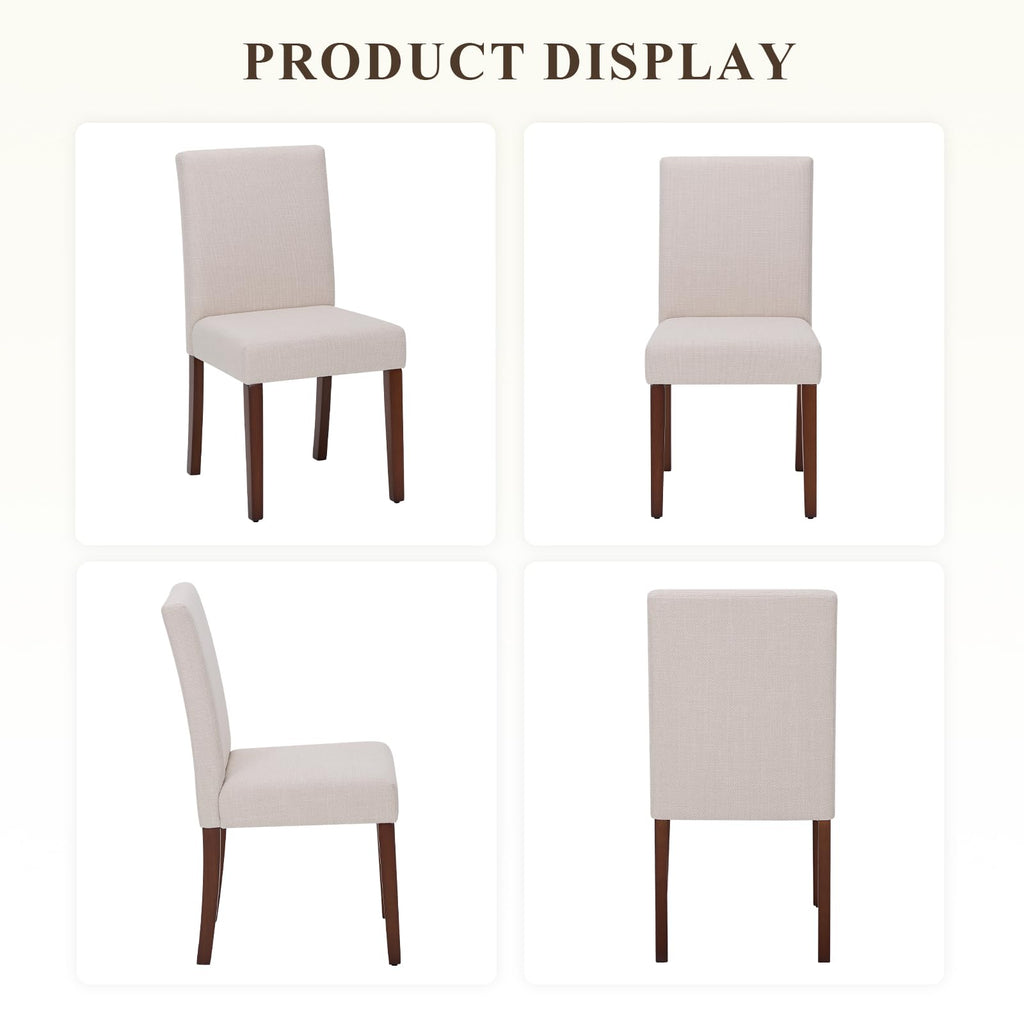 Upholstered Set of 4, Fabric Dining Room Chairs, Modern Wooden Dining Chair, Kitchen Side Chairs, Farmhouse Dinner