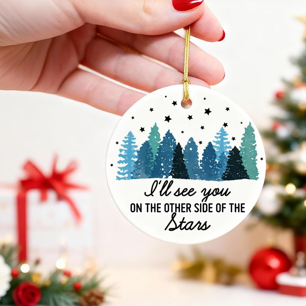 Memorial Ornaments - Sympathy Remembrance Bereavement Gifts for Loss of Loved Ones - Xmas Tree Ceramic Christmas