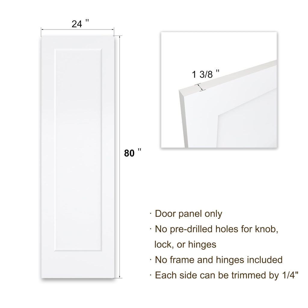 24x80 in 1-Panel White Primed Interior Door Panel